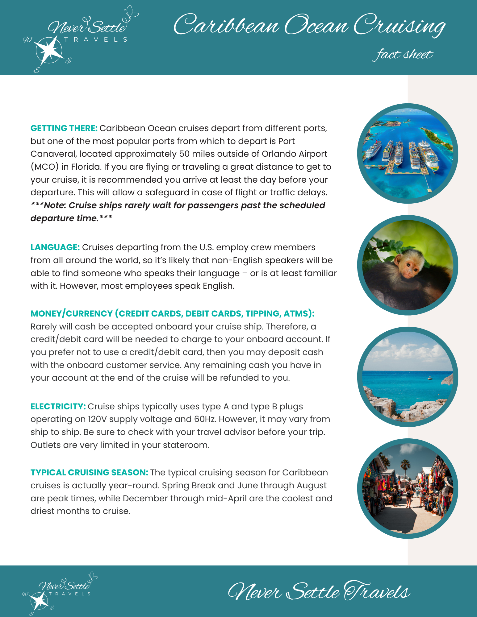 Caribbean Ocean Cruising Fact Sheet - Page 1